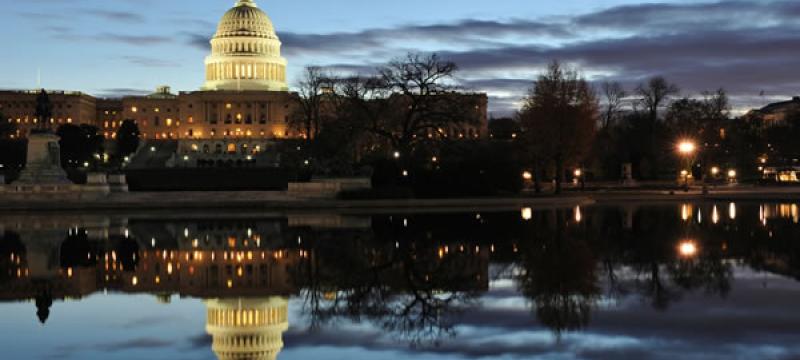 Capitol Building against an evening sky