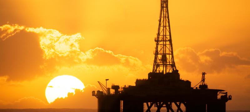 oil rig and sunset