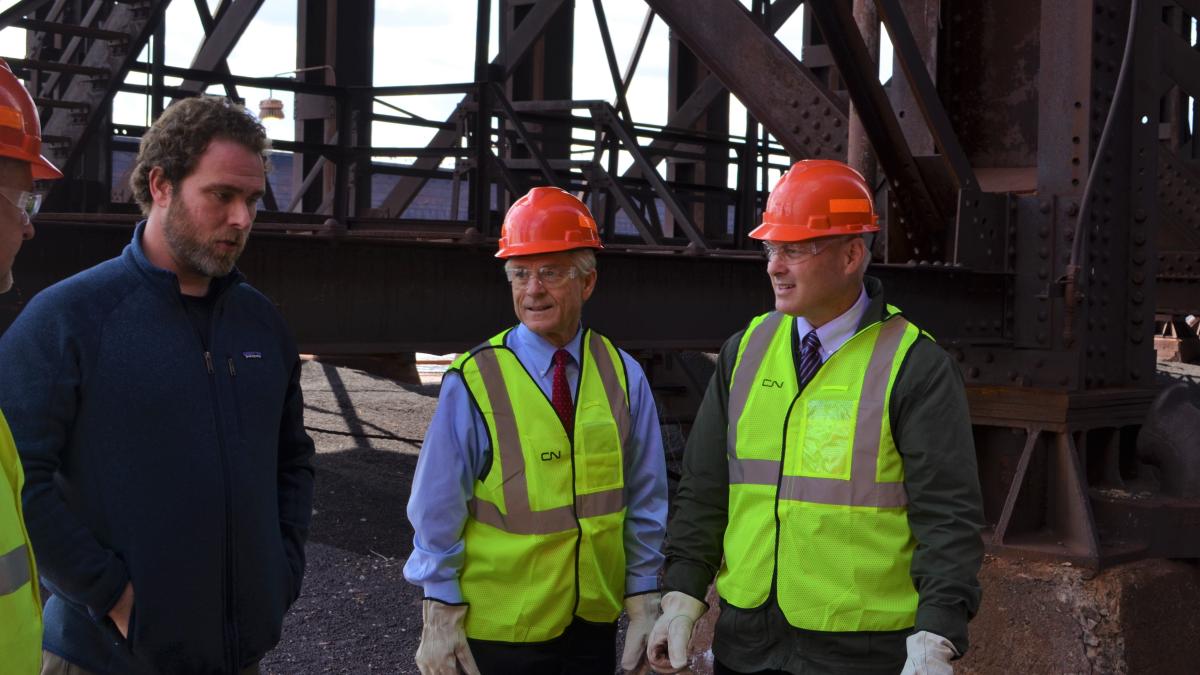 Congressman Stauber at a construction site